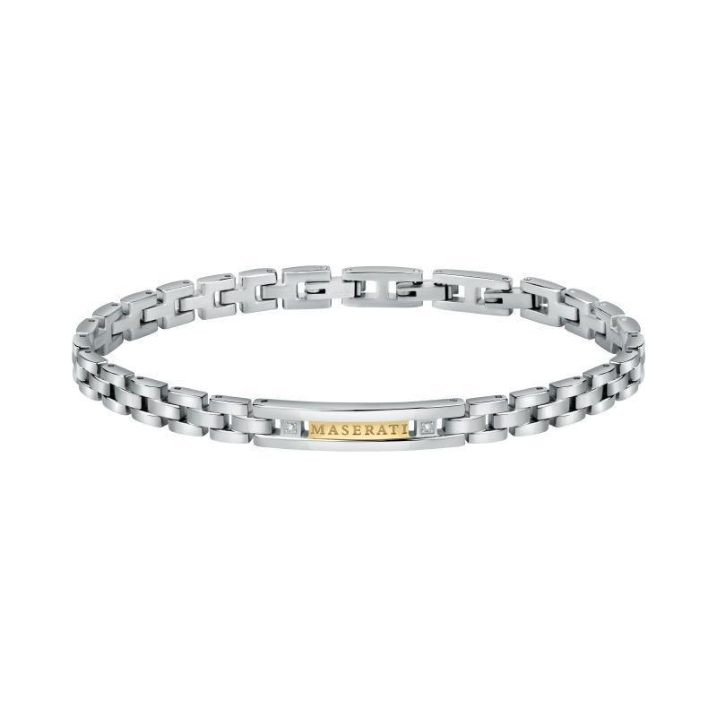 Herrenarmband Mit Gelbgold-logo Und Diamanten. Damen  22cm von Maserati