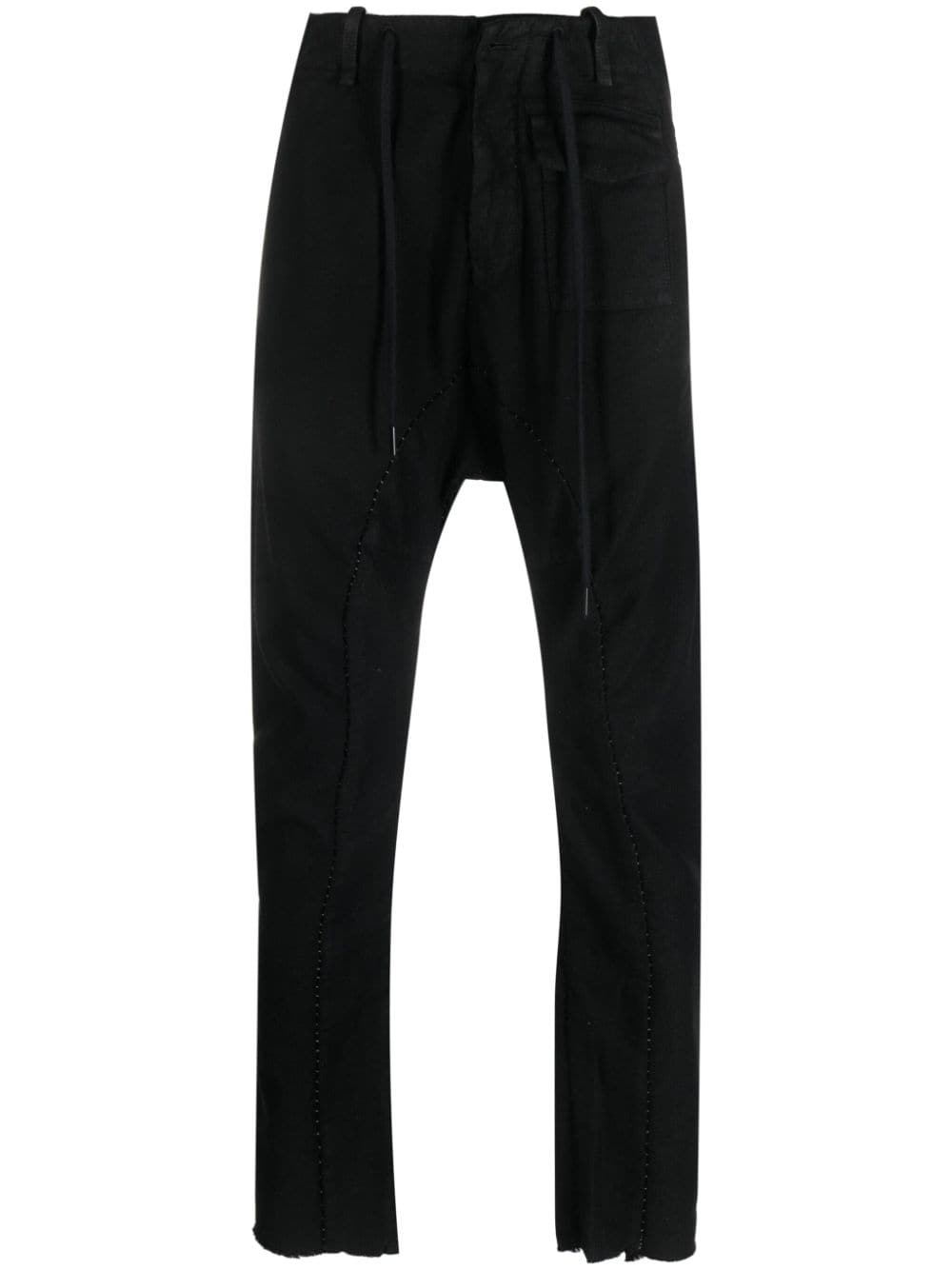 Masnada concealed-fastening drop-crotch trousers - Black von Masnada