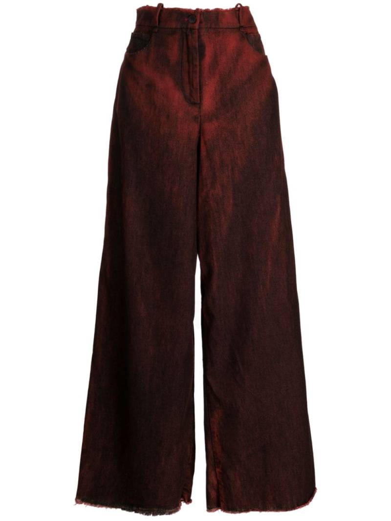 Masnada distressed wide-leg jeans - Red von Masnada