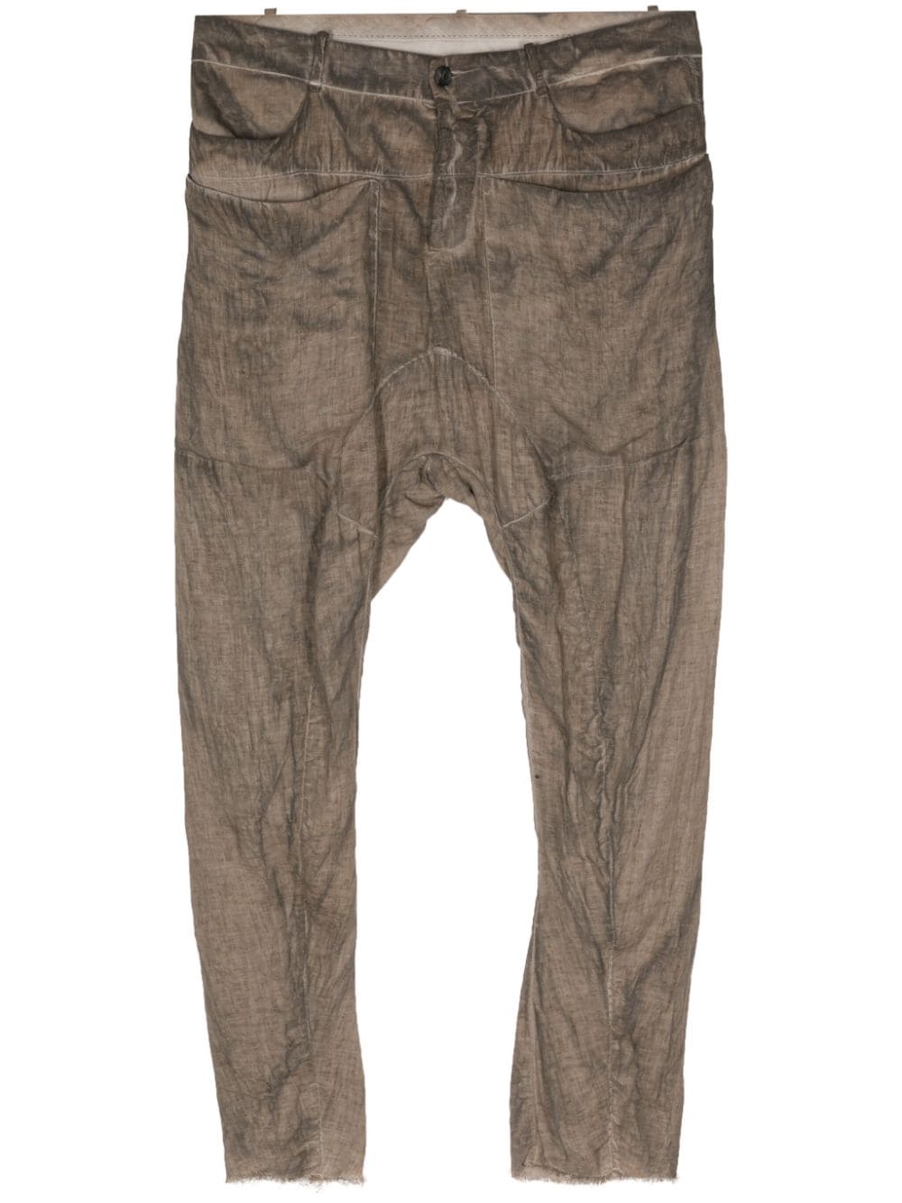 Masnada drop-crotch linen trousers - Brown von Masnada
