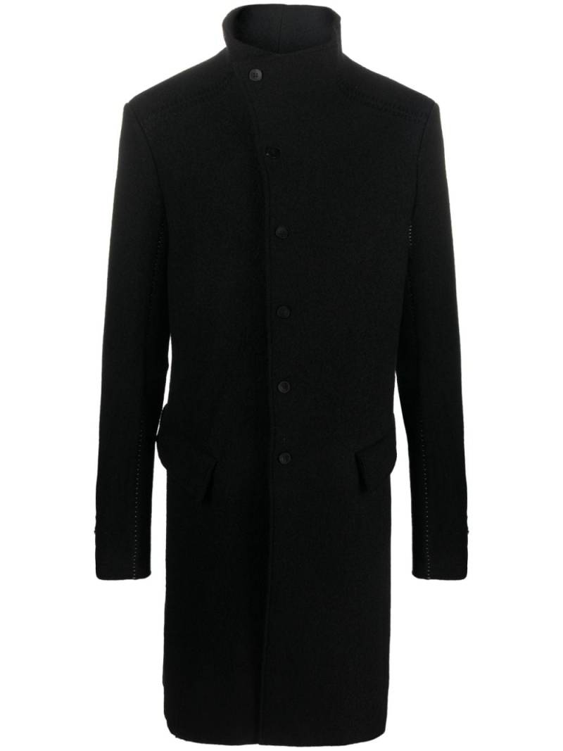 Masnada high-neck wool coat - Black von Masnada