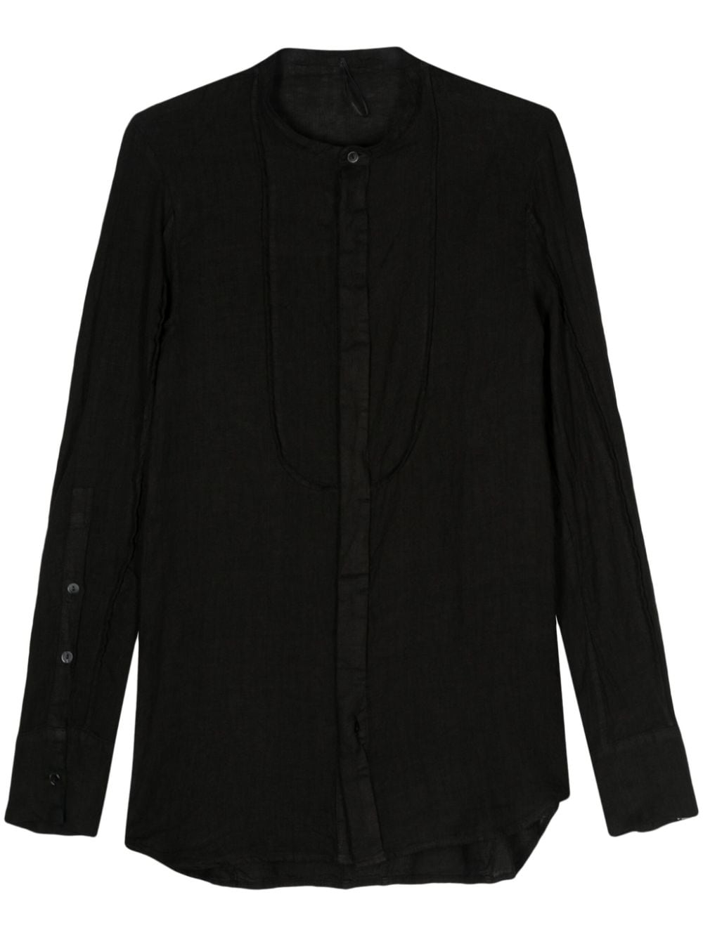 Masnada long linen shirt - Black von Masnada