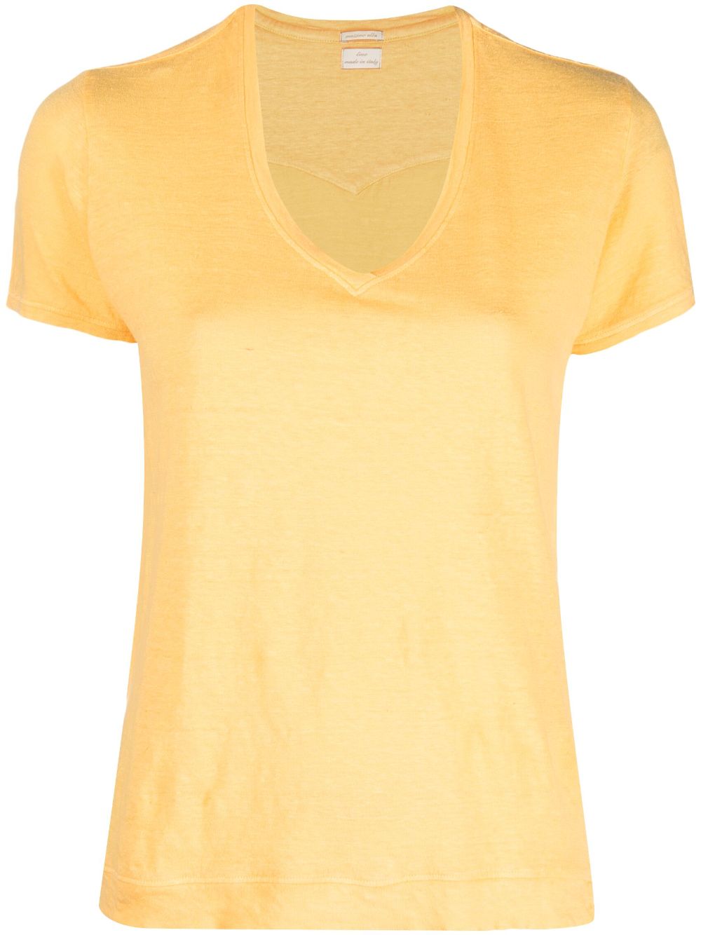 Massimo Alba Flores short-sleeve linen T-shirt - Yellow von Massimo Alba