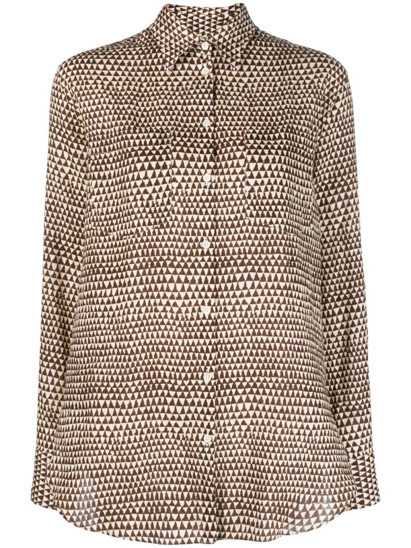 Massimo Alba graphic-print button-down shirt - Brown von Massimo Alba