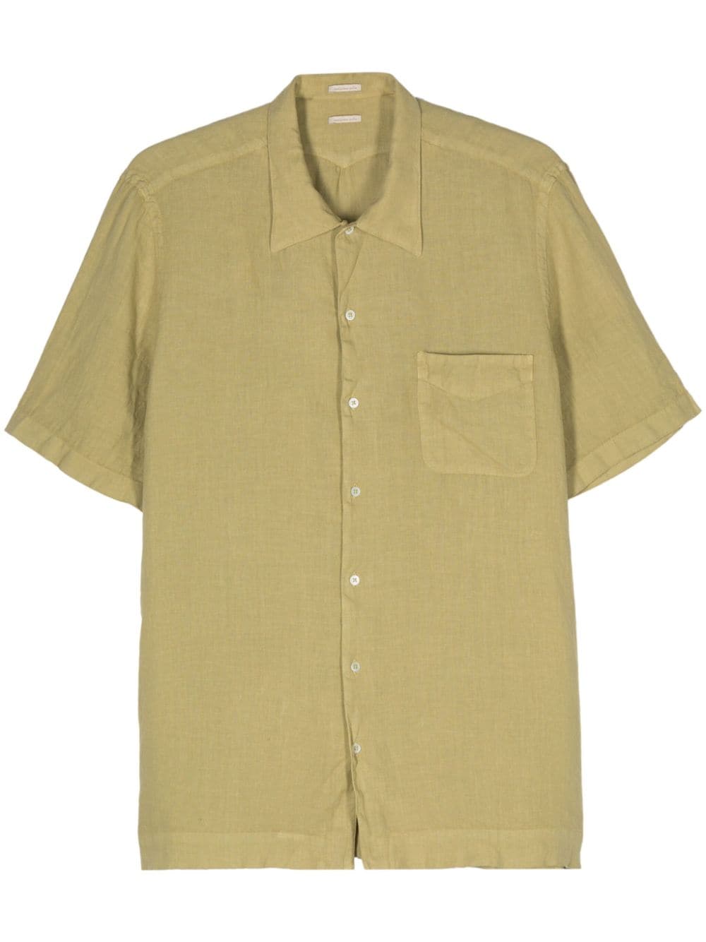 Massimo Alba poplin linen shirt - Green von Massimo Alba