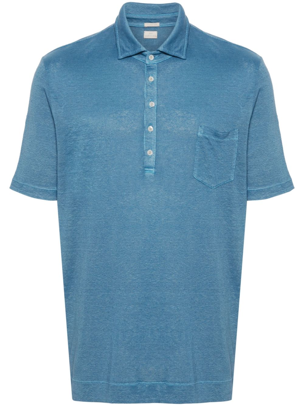 Massimo Alba textured-finish linen polo shirt - Blue von Massimo Alba