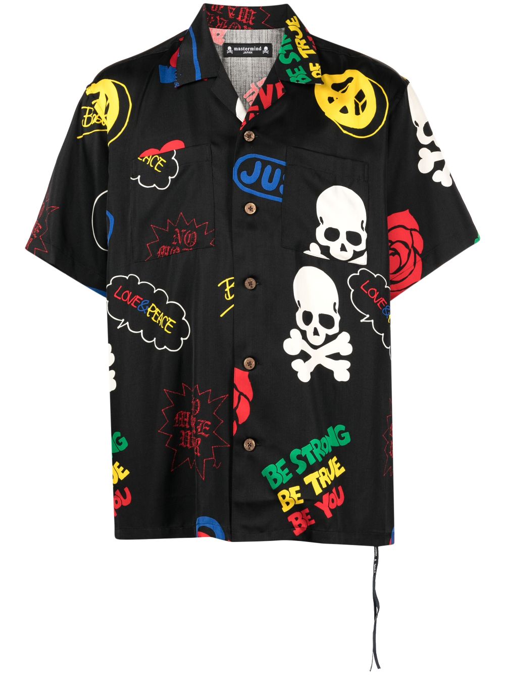 Mastermind Japan logo-print short-sleeve shirt - Black von Mastermind Japan