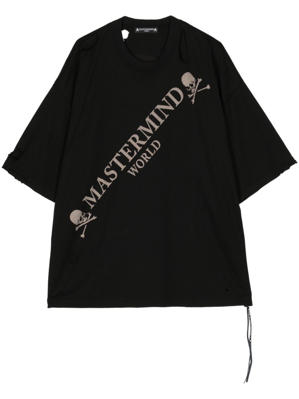 Mastermind World distressed-effect cotton T-shirt - Black von Mastermind World