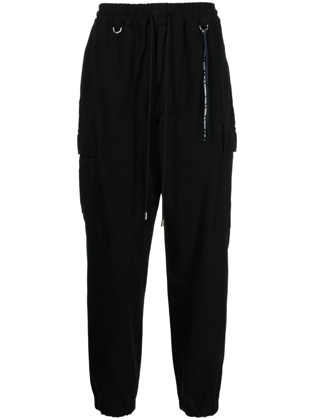 Mastermind World embroidered-logo cargo trousers - Black von Mastermind World