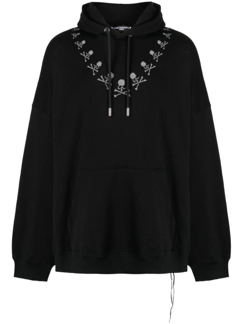 Mastermind World glitter-detail skull-print cotton hoodie - Black von Mastermind World