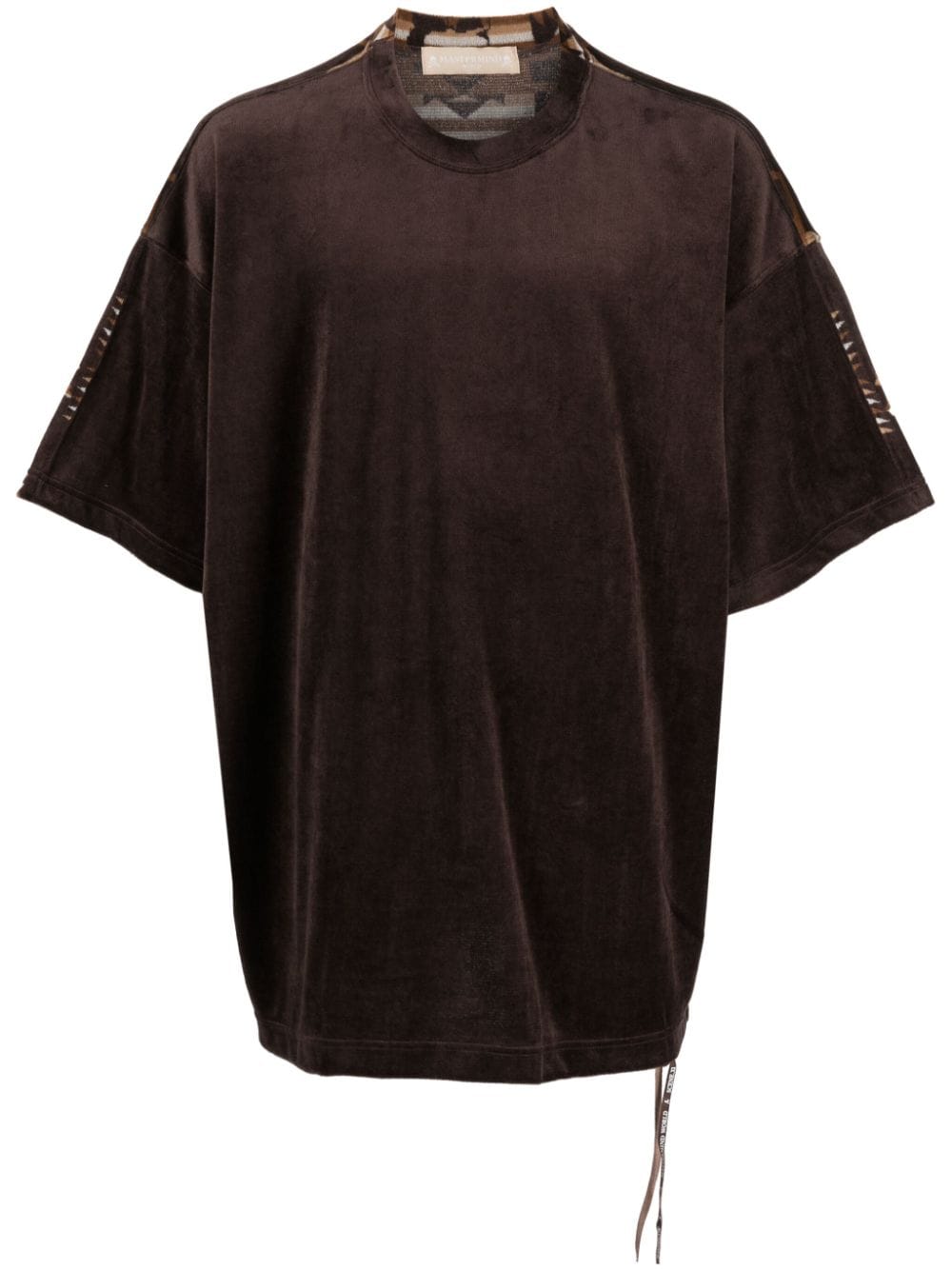 Mastermind World ikat-pattern velour T-shirt - Brown von Mastermind World