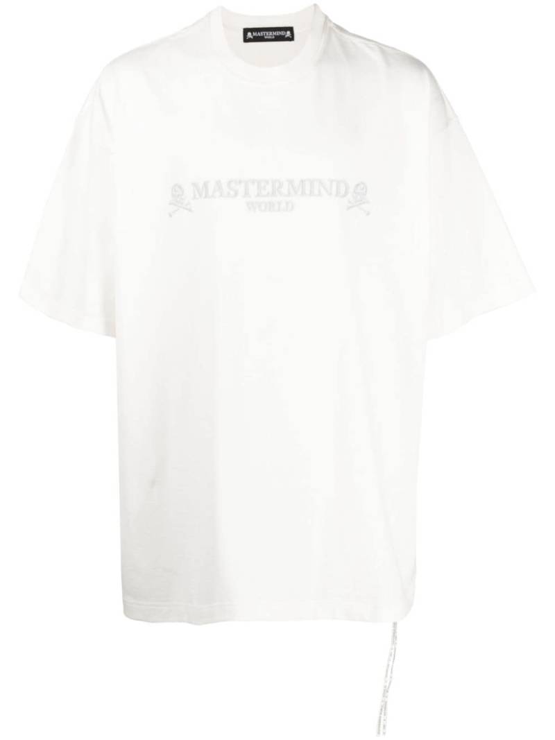 Mastermind World logo-embroidered cotton T-shirt - White von Mastermind World