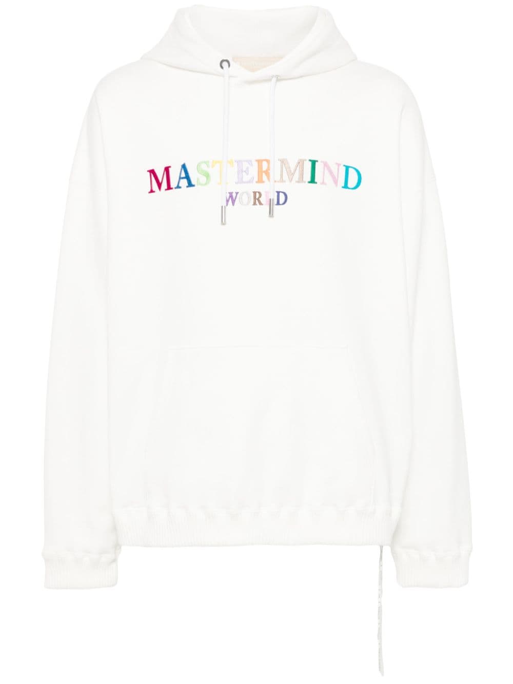 Mastermind World logo-embroidered cotton hoodie - White von Mastermind World