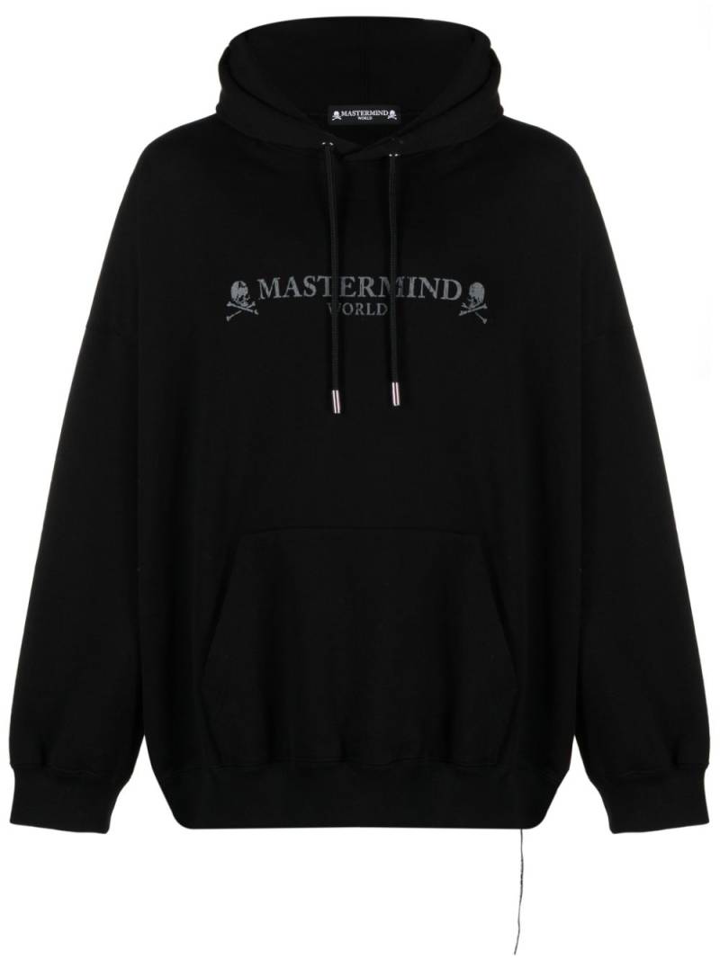 Mastermind World logo-print cotton drawstring hoodie - Black von Mastermind World