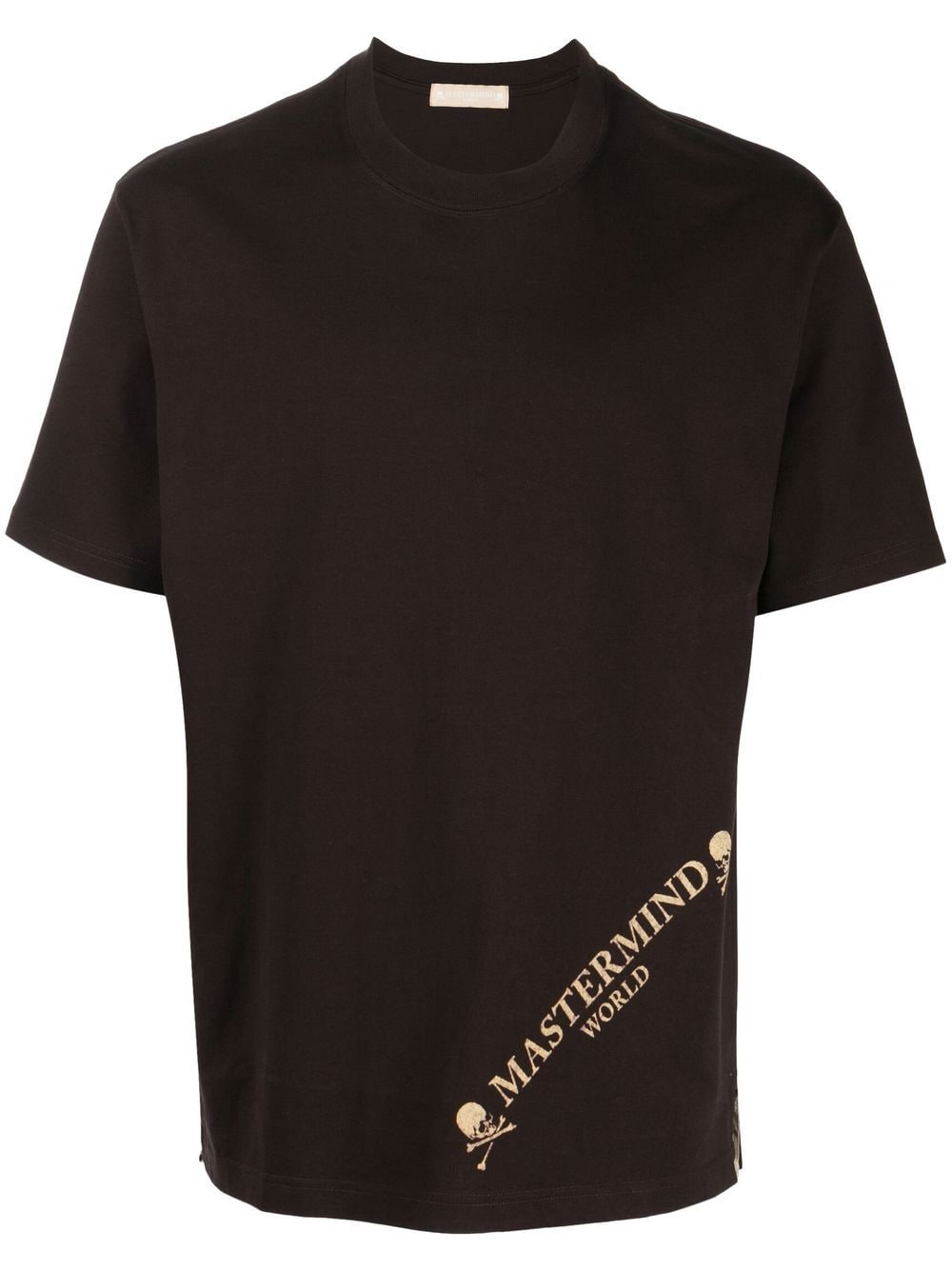 Mastermind World logo-print short-sleeve T-shirt - Brown von Mastermind World