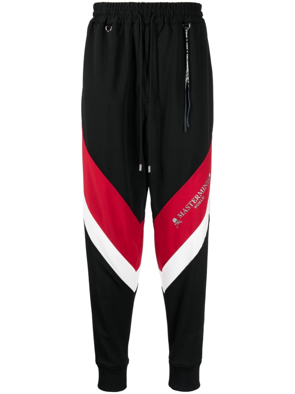 Mastermind World logo-print stripe-detailing track pants - Black von Mastermind World