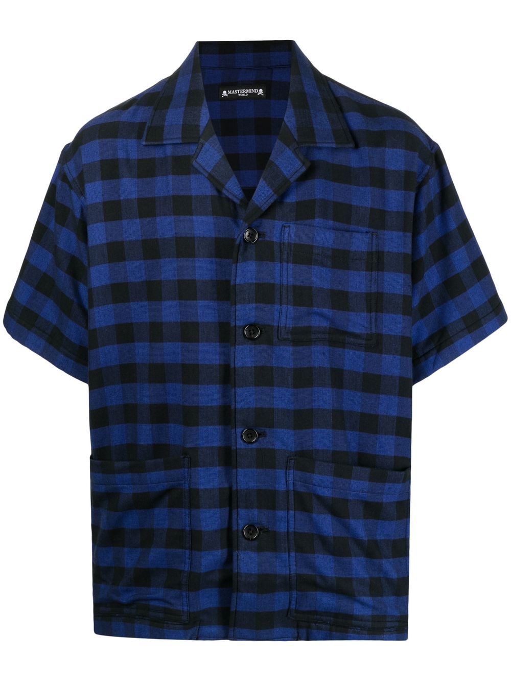 Mastermind World plaid-check embroidered shirt - Blue von Mastermind World