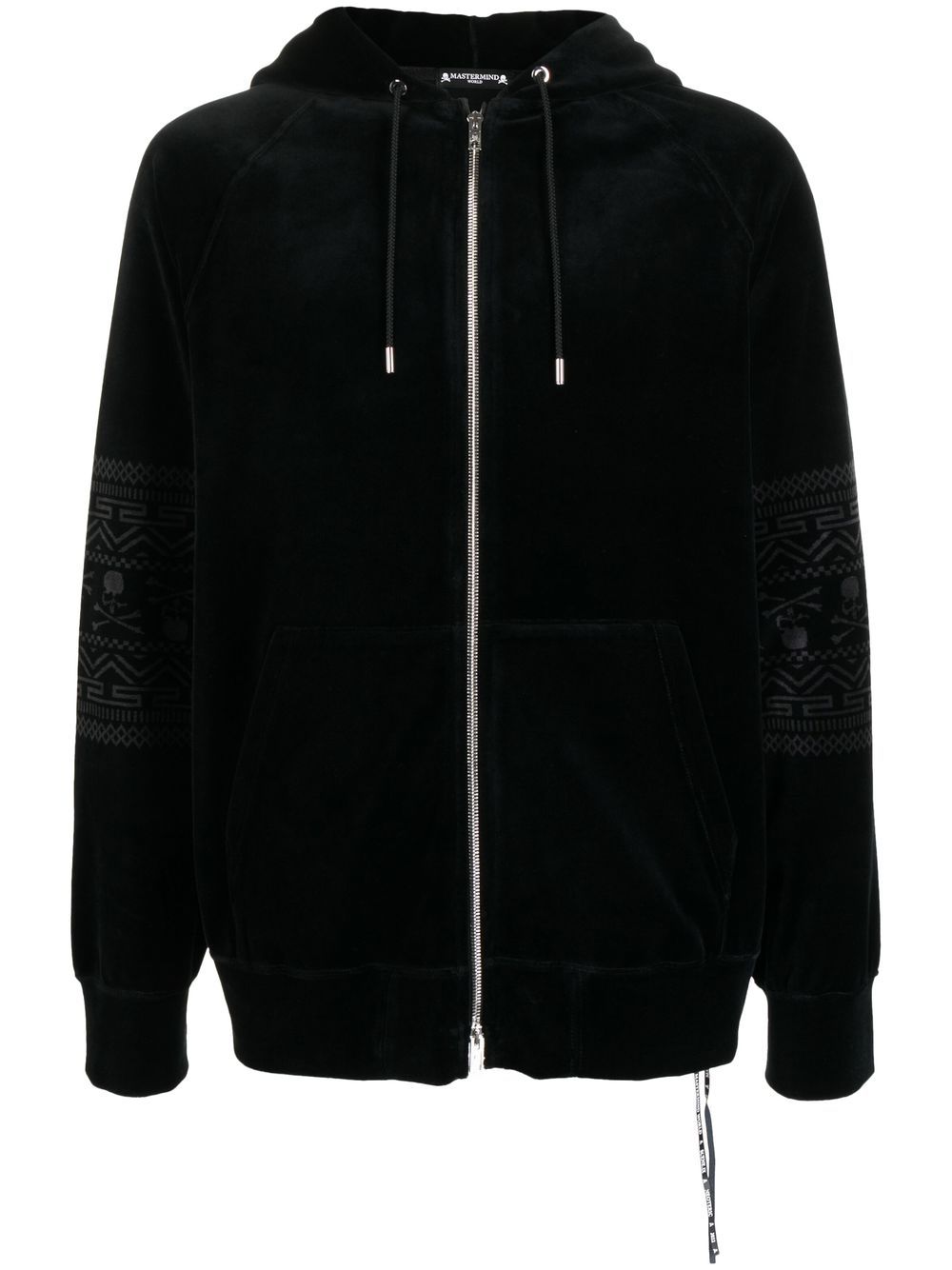 Mastermind World velvet logo-stripe hoodie - Black von Mastermind World