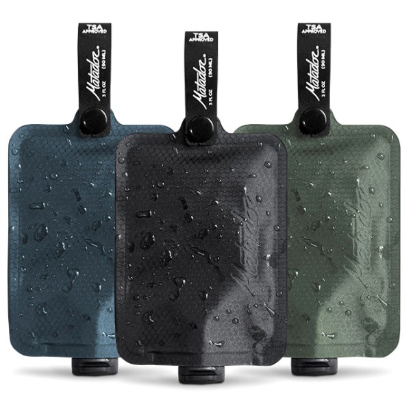 Matador - Flatpak Toiletry Bottle 3Pk Gr 8 x 1 x 10 cm blau/grün von Matador