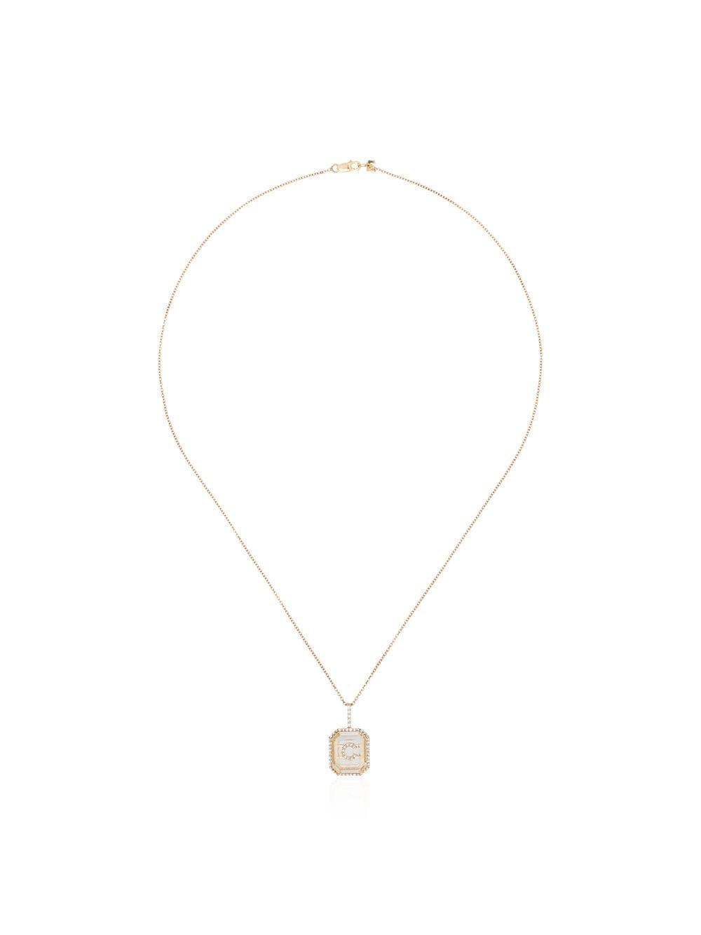 Mateo 14kt gold C initial necklace von Mateo