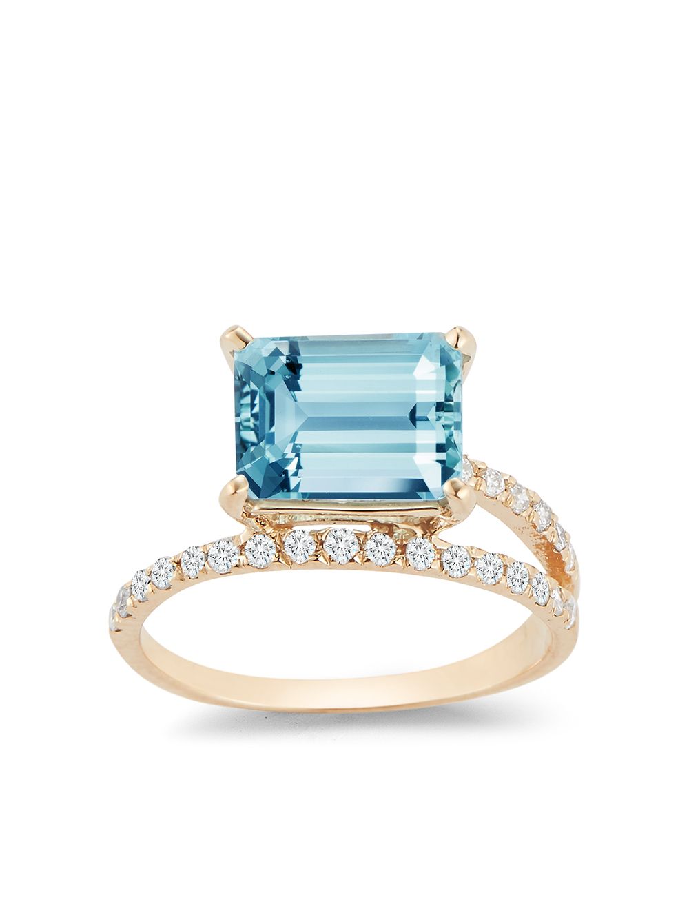 Mateo 14kt yellow gold, blue topaz and diamond ring von Mateo