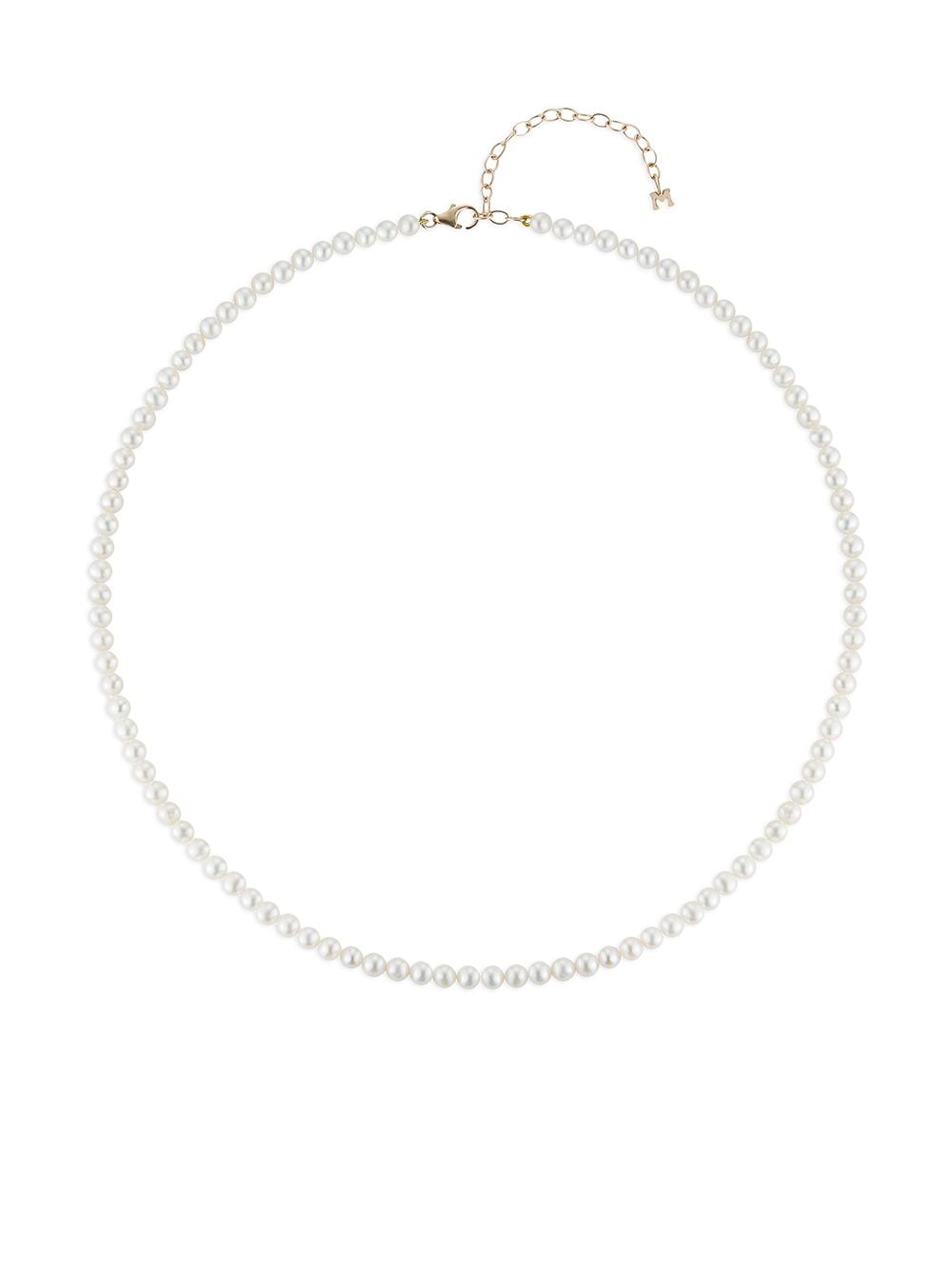 Mateo 14kt yellow gold 4mm pearl beaded choker von Mateo