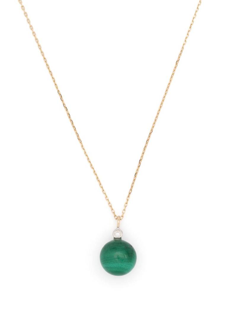 Mateo 14kt yellow gold Dot malachite and diamond necklace von Mateo