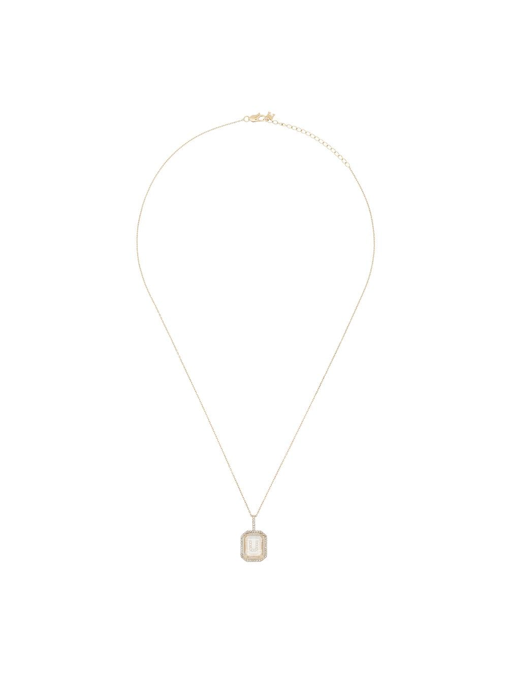 Mateo 14kt yellow gold U-initial diamond necklace von Mateo