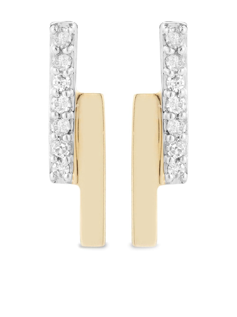 Mateo 14kt yellow gold diamond bar bypass stud earrings von Mateo