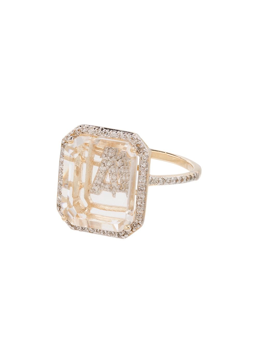 Mateo 14kt yellow gold diamond-embellished initial ring von Mateo