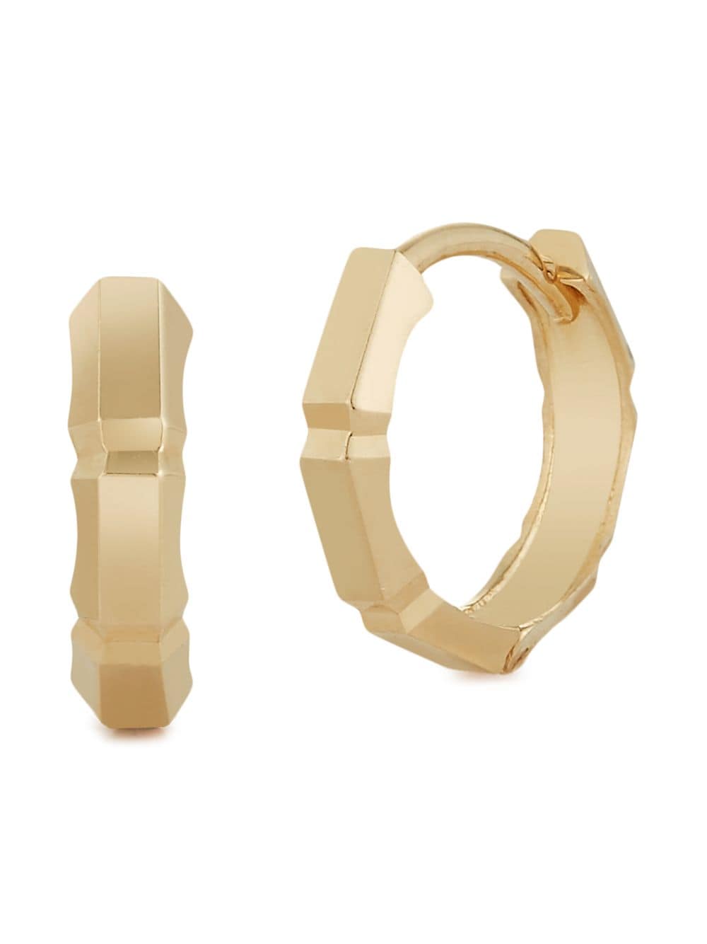 Mateo 14kt yellow gold faceted huggie earrings von Mateo