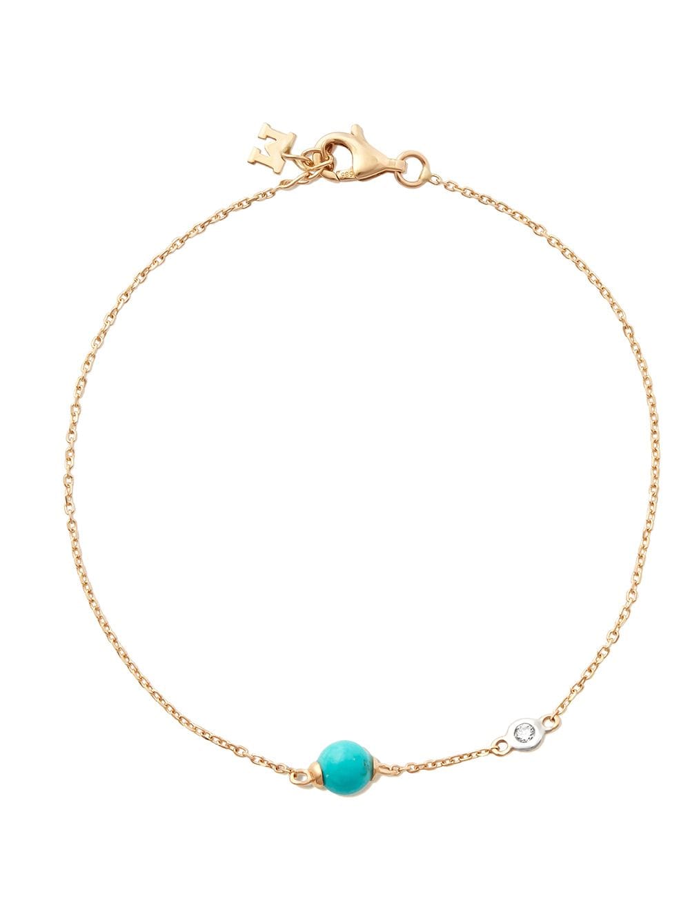 Mateo 14kt yellow gold turquoise and diamond charm bracelet von Mateo