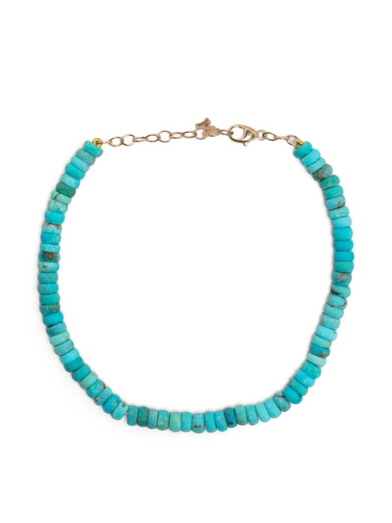 Mateo 14kt yellow gold turquoise bead bracelet - Blue von Mateo