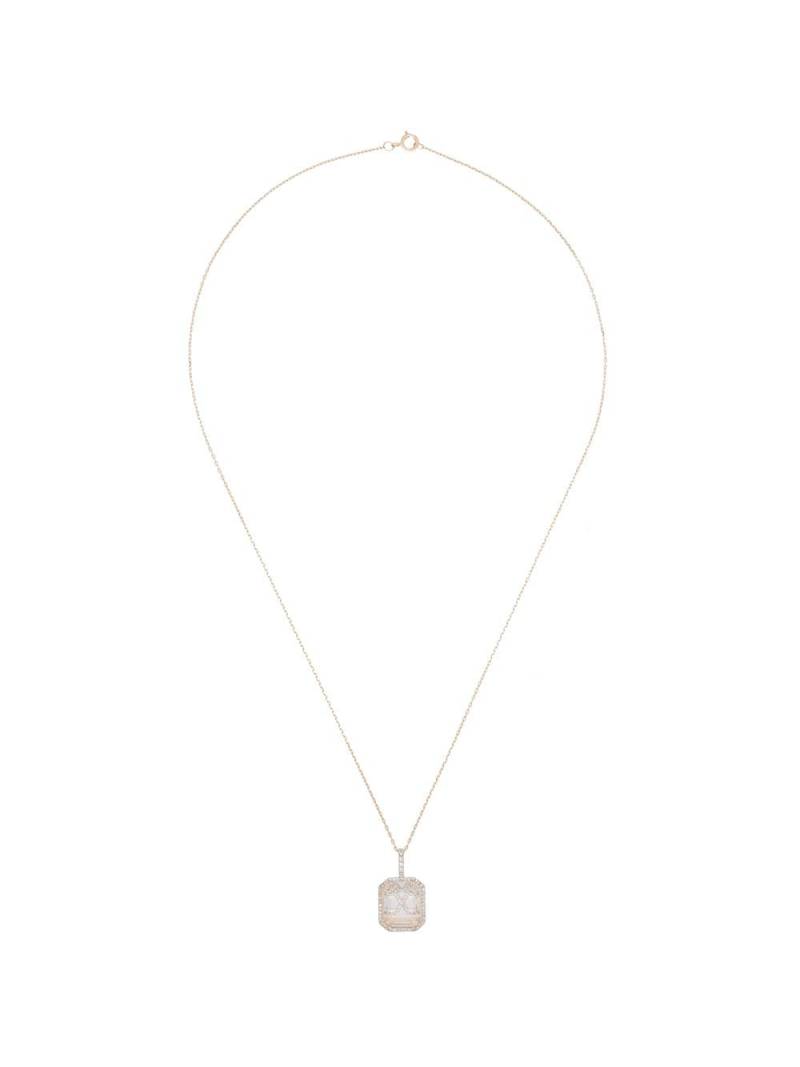 Mateo crystal frame initial necklace - Gold von Mateo