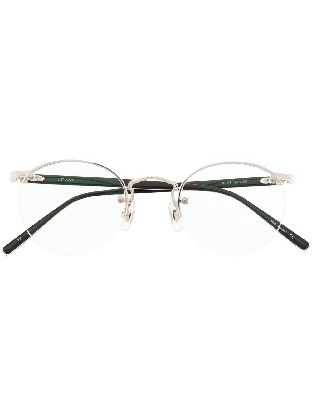 Matsuda polished-effect round-frame glasses - Silver von Matsuda
