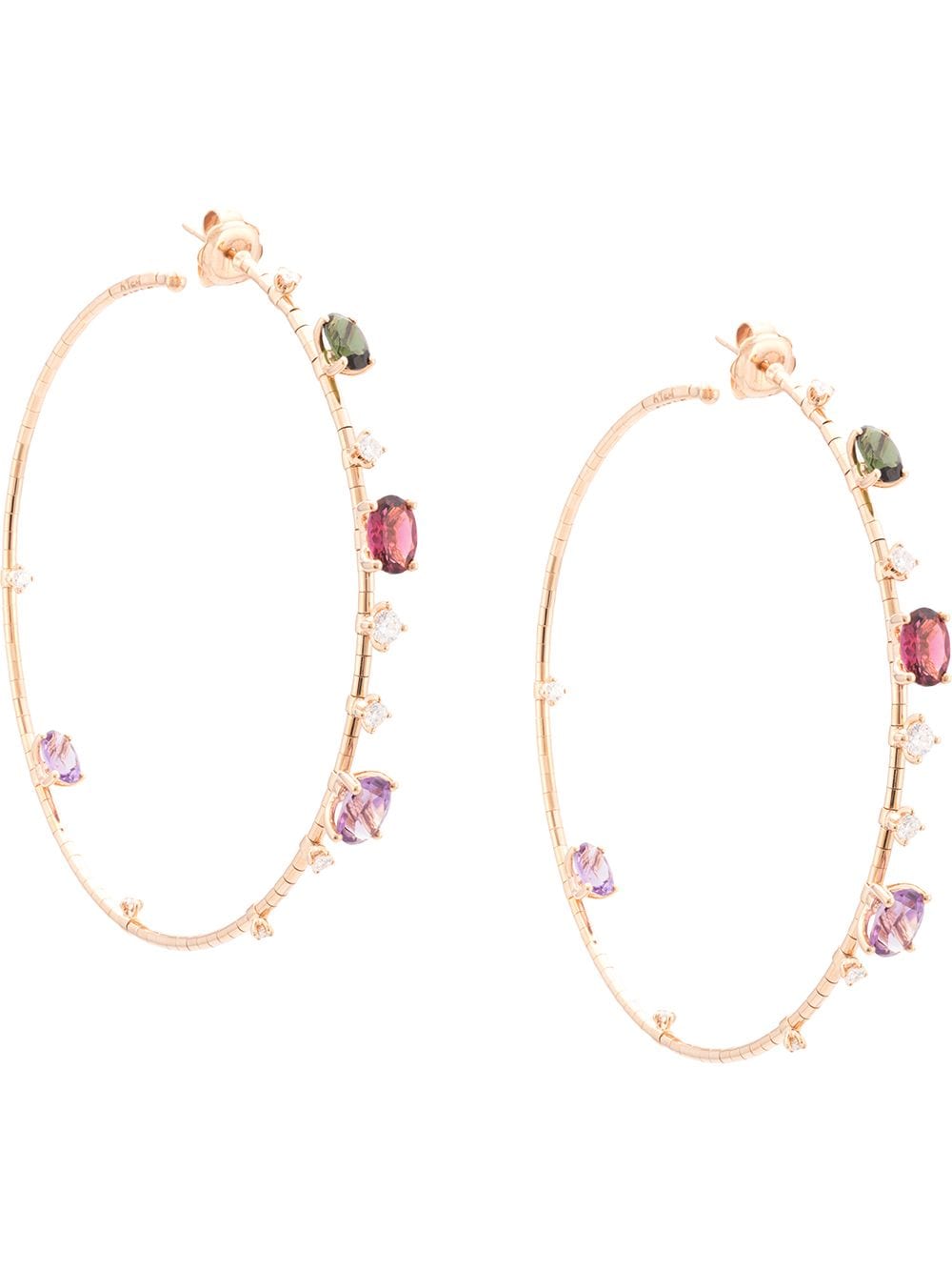 Mattia Cielo 18kt rose gold mixed gemstone hoops - Pink von Mattia Cielo