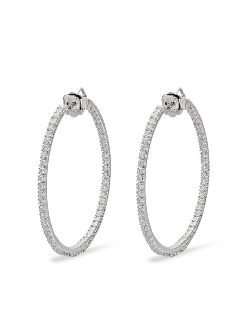 Mattia Cielo 18kt white gold and titanium Rugiada front and back diamond hoop earrings - Silver von Mattia Cielo