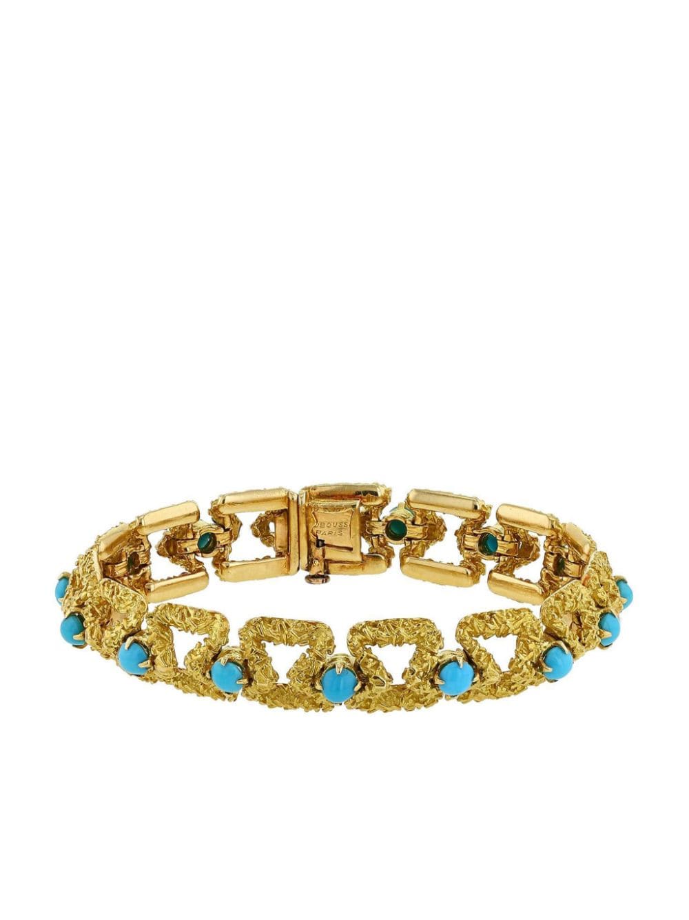 Mauboussin 1970s yellow gold turquoise link bracelet