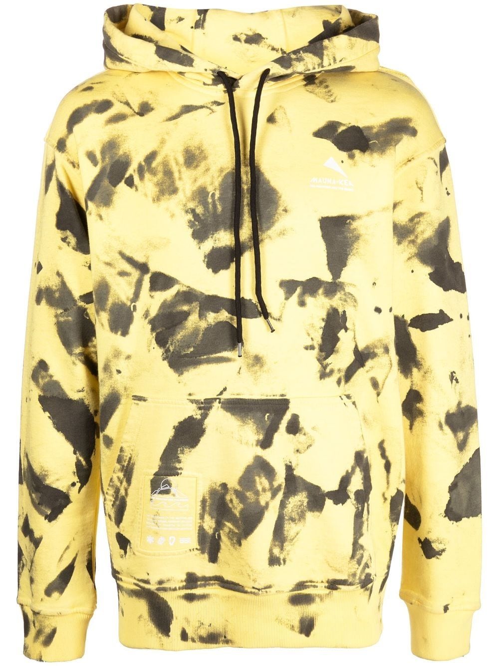 Mauna Kea abstract-print drawstring hoodie - Yellow von Mauna Kea