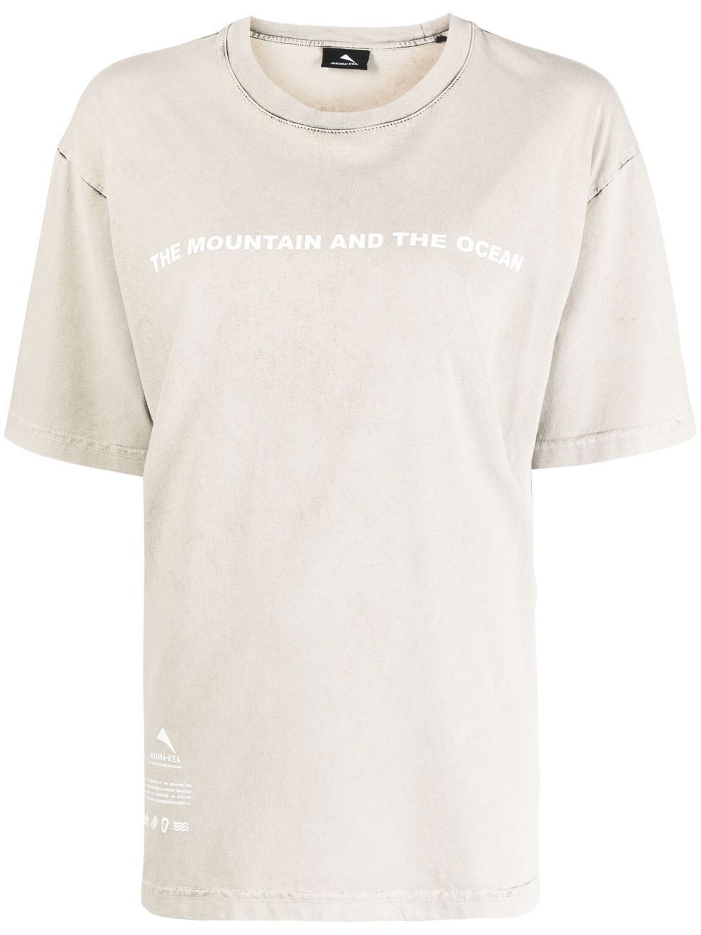 Mauna Kea slogan-print stonewashed T-shirt - Brown von Mauna Kea