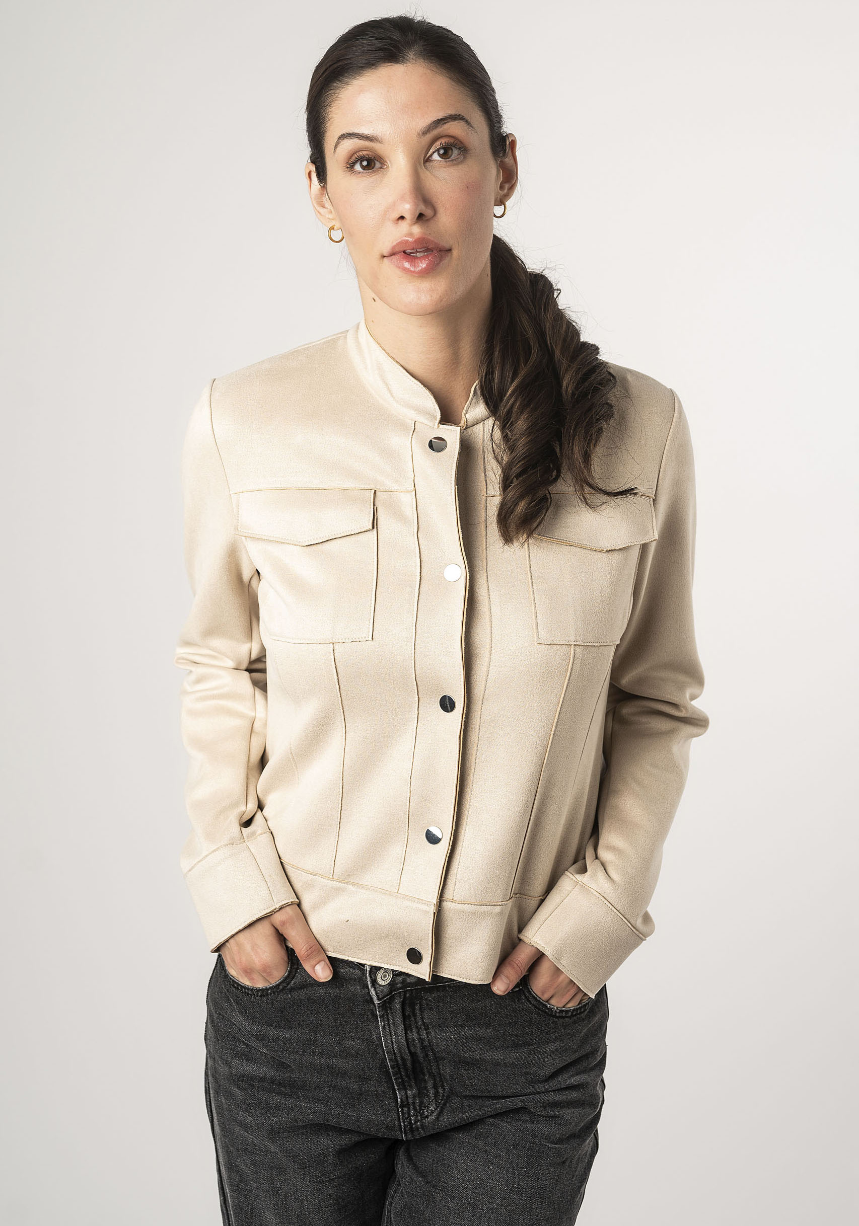 Mauritius Lederimitatjacke »2Waylina«, mit Kapuze, mit Falten, mit Druckknöpfen, mit Seitentaschen Mauritius Lederimitatjacke »2Waylina«, mit Kapuze, mit Falten, mit Druckknöpfen, mit Seitentaschen von Mauritius