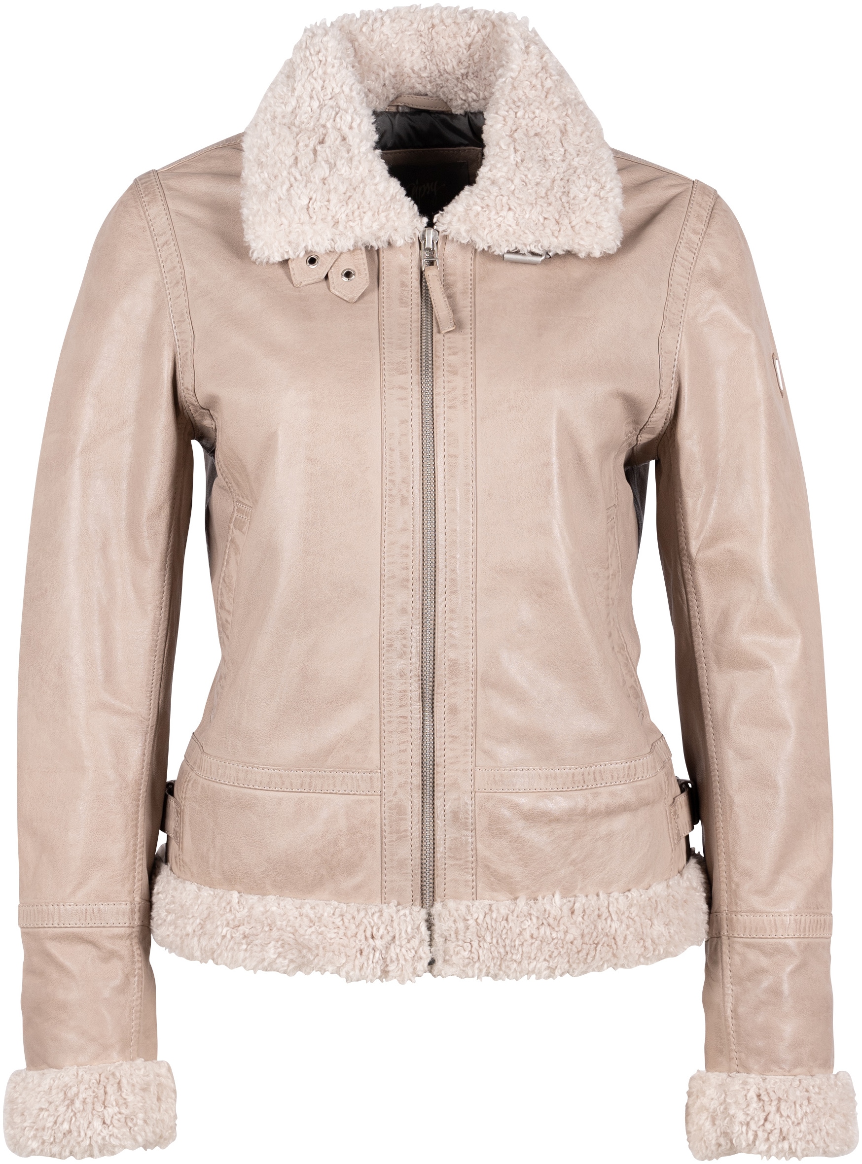 Mauritius Lederjacke »GWPhilina«, mit Fellimitat, Reissverschluss, Schnallen Mauritius Lederjacke »GWPhilina«, mit Fellimitat, Reissverschluss, Schnallen von Mauritius