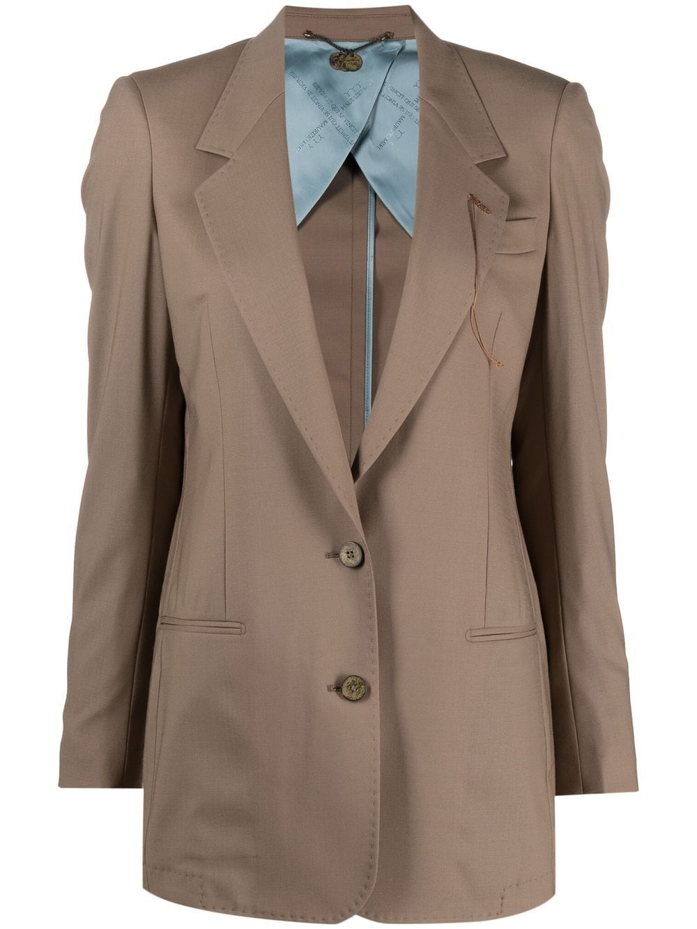 Maurizio Miri notched-collar single-breasted blazer - Brown