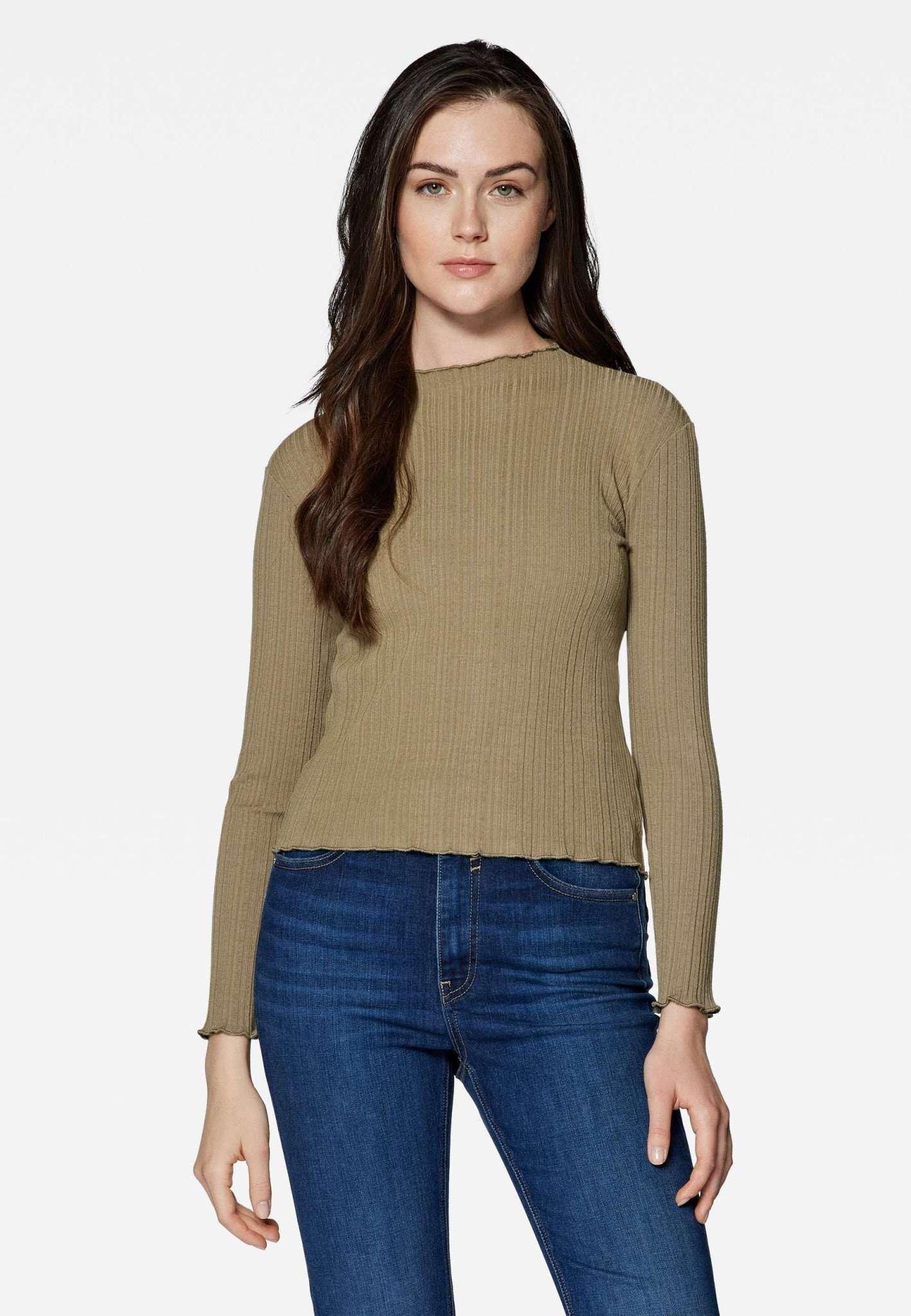 Langarmshirts Long Sleeve Top Damen Beige L von Mavi