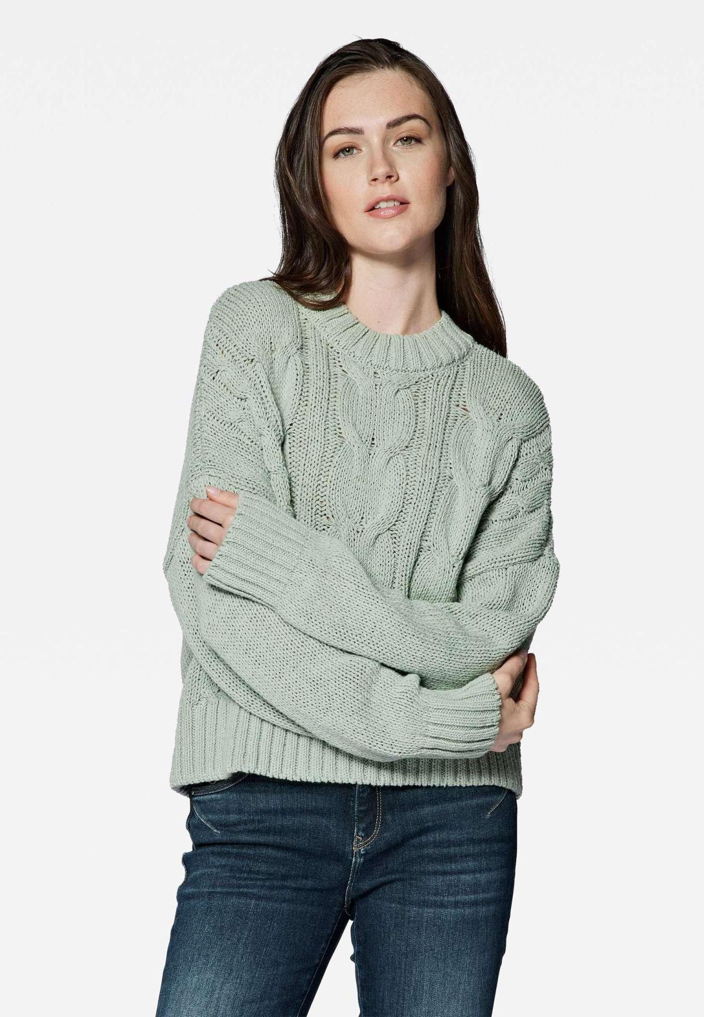 Pullover Crew Neck Sweater Damen Mint L von Mavi