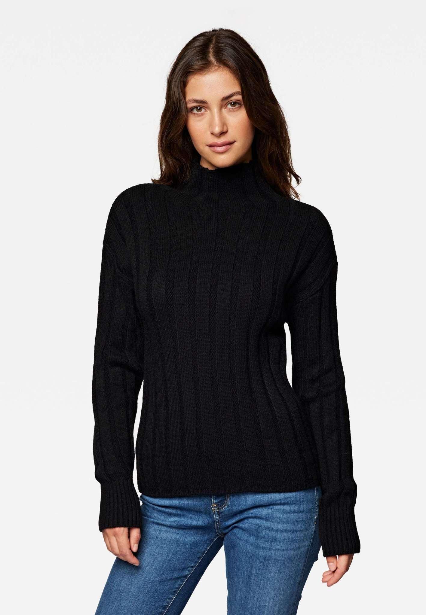 Pullover High Neck Sweater Damen Schwarz L von Mavi