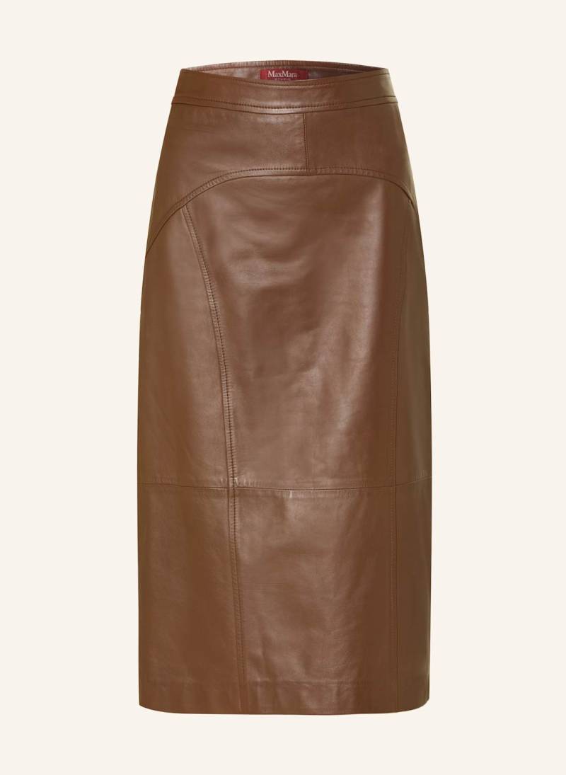 Max Mara Studio Lederrock Taiga braun von Max Mara STUDIO