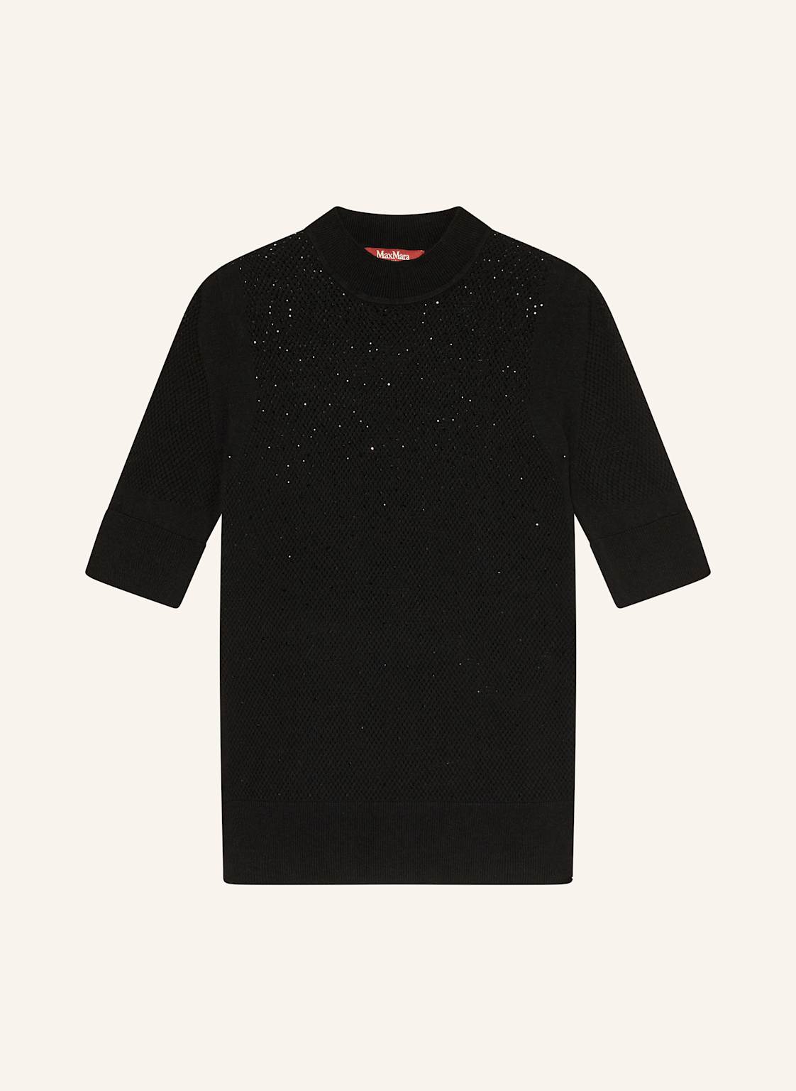 Max Mara Studio Strickshirt Spigola Mit Seide Und Schmucksteinen schwarz Max Mara Studio Strickshirt Spigola Mit Seide Und Schmucksteinen schwarz von Max Mara STUDIO
