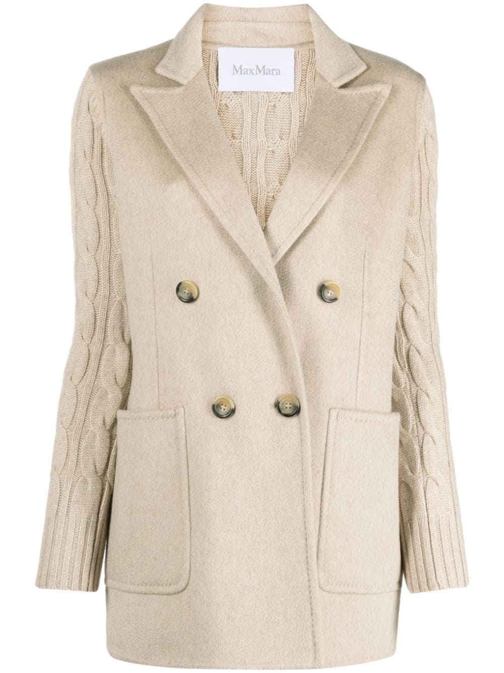 Max Mara Dalia double-breasted cable-knit coat - Neutrals von Max Mara