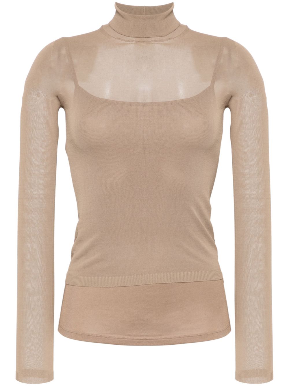 Max Mara Fatuo high-neck sheer jumper - Brown von Max Mara